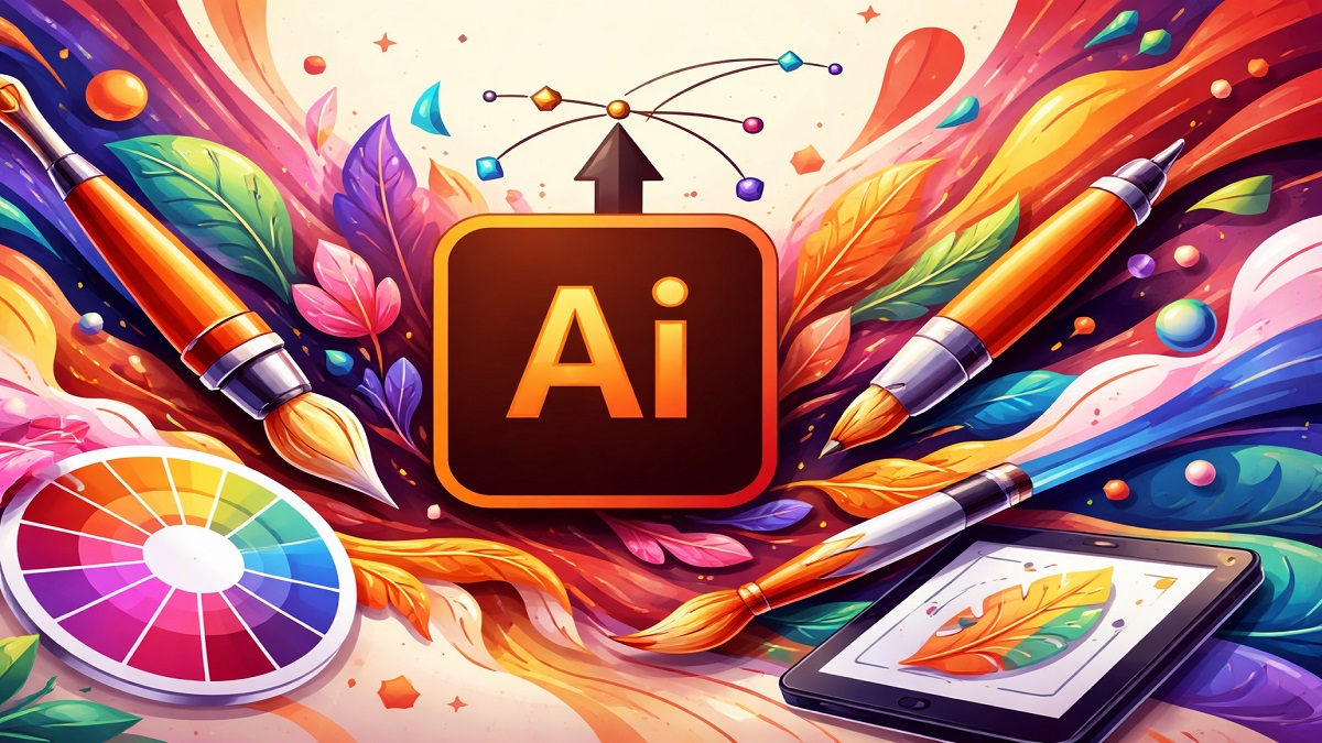Adobe Illustrator vector design interface